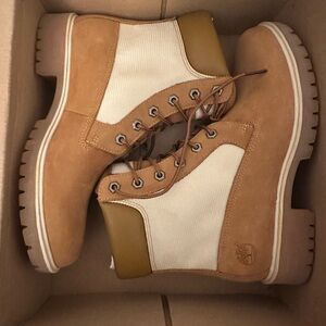 Timberland Honey and Cream Lace-Up Boots